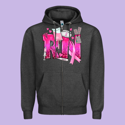 Breast Cancer Rn Registered Nurse Zipper Hoodie Designed By Texasbilliewilder