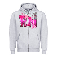 Heather Grey Breast Cancer RN Registered Nurse Zipper Hoodie - texasbilliewilder