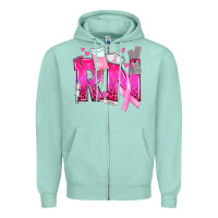 Seafoam Breast Cancer RN Registered Nurse Zipper Hoodie - texasbilliewilder