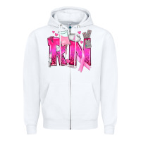 White Breast Cancer RN Registered Nurse Zipper Hoodie - texasbilliewilder