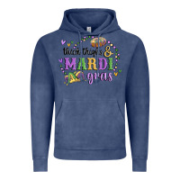 Vintage Denim thick thighs mardi gras Vintage Hoodie - MaliasSmallBusiness