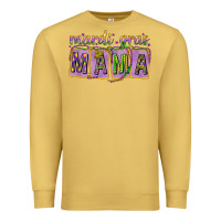 Antique Gold Mardi Gras Mama with Beads Premium Sweatshirt - HowdyJamesFarm