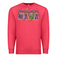 Cardinal Mardi Gras Mama with Beads Premium Sweatshirt - HowdyJamesFarm