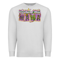 Dove Grey Mardi Gras Mama with Beads Premium Sweatshirt - HowdyJamesFarm