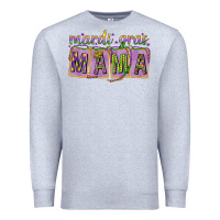 Heather Grey Mardi Gras Mama with Beads Premium Sweatshirt - HowdyJamesFarm