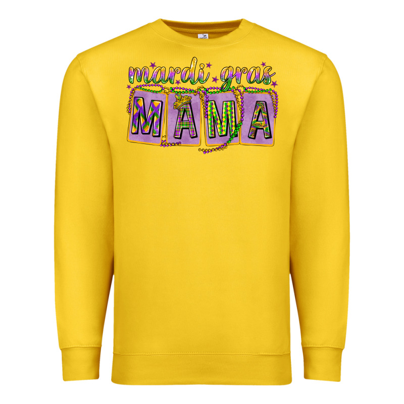 Mardi Gras Mama With Beads Premium Sweatshirt by HowdyJamesFarm | Teevron