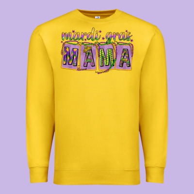 Mardi Gras Mama With Beads Premium Sweatshirt Designed By Howdyjamesfarm