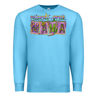 Ocean Blue Mardi Gras Mama with Beads Premium Sweatshirt - HowdyJamesFarm