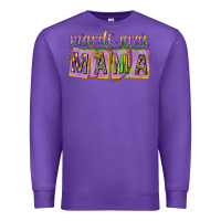 Purple Mardi Gras Mama with Beads Premium Sweatshirt - HowdyJamesFarm