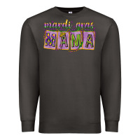 Smoke Mardi Gras Mama with Beads Premium Sweatshirt - HowdyJamesFarm