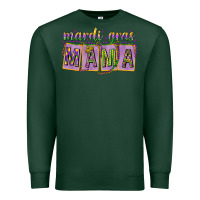 Sports Green Mardi Gras Mama with Beads Premium Sweatshirt - HowdyJamesFarm