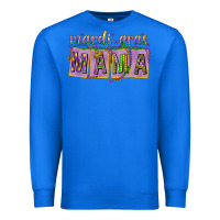 True Royal Mardi Gras Mama with Beads Premium Sweatshirt - HowdyJamesFarm