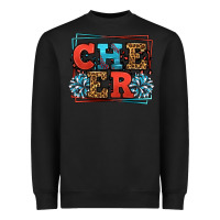 Black Cheer Baseball stitchs Heavyweight Sweatshirt - LillyAllenDesigns