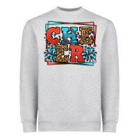 Heather Grey Cheer Baseball stitchs Heavyweight Sweatshirt - LillyAllenDesigns
