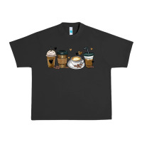 Pigment Black coffee latte coffee cups Urban Heavy Tee - MaliasSmallBusiness