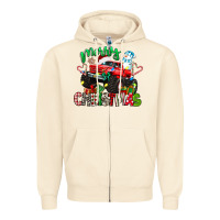 Sandshell merry christmas monster truck Zipper Hoodie - texasbilliewilder