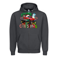 Smoke merry christmas monster truck Zipper Hoodie - texasbilliewilder