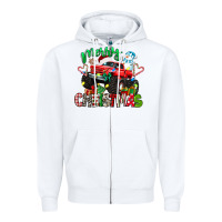 Merry Christmas Monster Truck Zipper Hoodie | Teevron