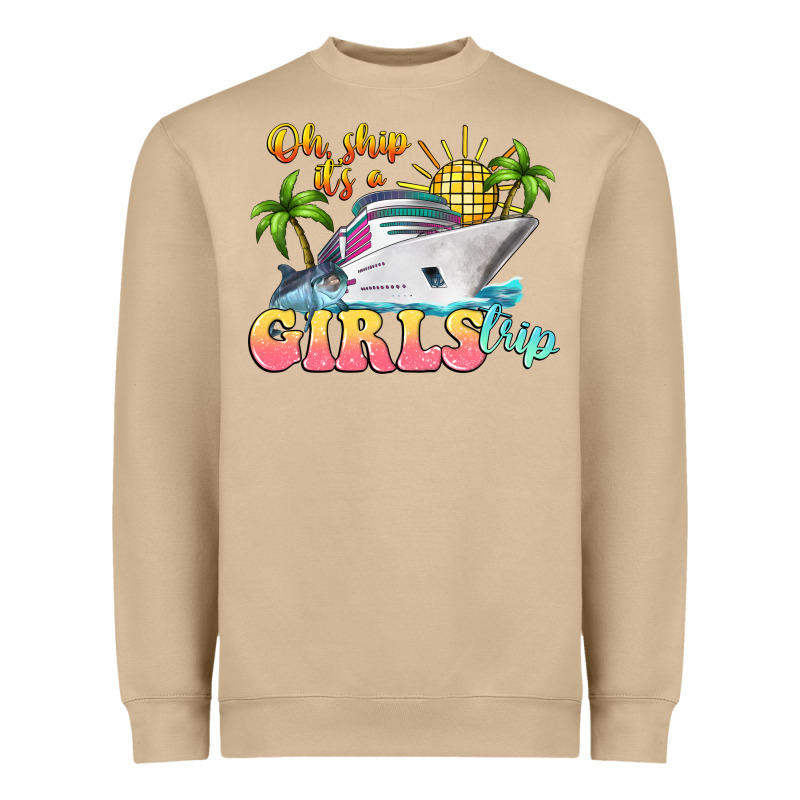 Oh Ship It's A Girls Trip Heavyweight Sweatshirt by LillyAllenDesigns | Teevron