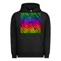 Pigment Black colorful zebra seamless pattern Urban Hoodie - BundleAndBundleShop
