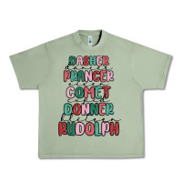 Oil Green dasher dancer prancer vixer comet cupid donner bli Urban Heavy Tee - MaliasSmallBusiness