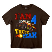 Chocolate Brown i'am four truck yeah Heavy Core Tee - Artiststas