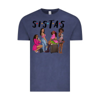 Vintage Denim sista sisters afro black women Vintage Tee - NancyCooperArtShop
