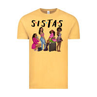 Vintage Mustard sista sisters afro black women Vintage Tee - NancyCooperArtShop