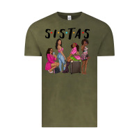Vintage Olive sista sisters afro black women Vintage Tee - NancyCooperArtShop