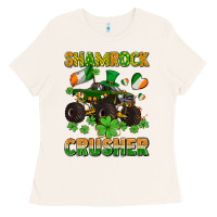 Bone shamrocks crusher monster truck with shamrocks Ladies Tee - AdoDesignShop