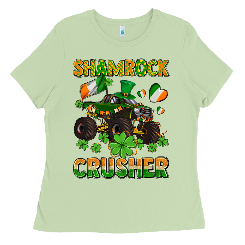 Shamrocks Crusher Monster Truck With Shamrocks Ladies Tee by AdoDesignShop | Teevron