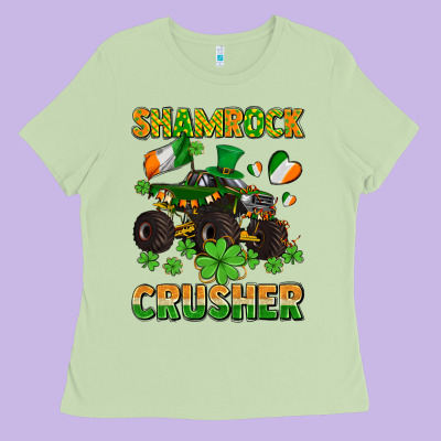 Shamrocks Crusher Monster Truck With Shamrocks Ladies Tee Designed By Adodesignshop