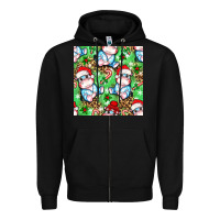 Black Christmas cute hippo sitting Zipper Hoodie - NancyCooperArtShop