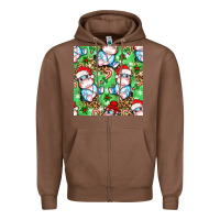 Chestnut Christmas cute hippo sitting Zipper Hoodie - NancyCooperArtShop