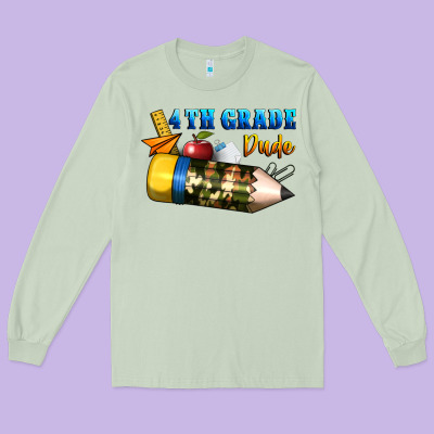 4 Th Grade Dude Long Sleeve Tee Designed By Bundleandbundleshop