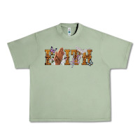 Oil Green faith with praying hands Urban Heavy Tee - NancyCooperArtShop