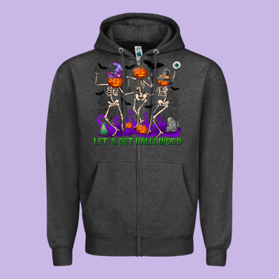 Let's Get Halloweird Zipper Hoodie Designed By Nancycooperartshop