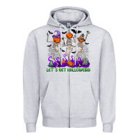 Heather Grey Let's get halloweird Zipper Hoodie - NancyCooperArtShop