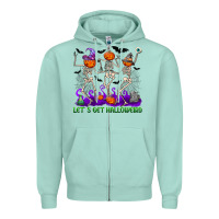 Seafoam Let's get halloweird Zipper Hoodie - NancyCooperArtShop