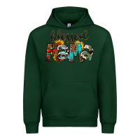 Forest Green Blessed Mama Urban Hoodie - FaDigitalArtStudio