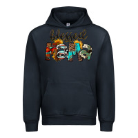 Navy Blessed Mama Urban Hoodie - FaDigitalArtStudio