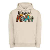 Pigment French Oak Blessed Mama Urban Hoodie - FaDigitalArtStudio