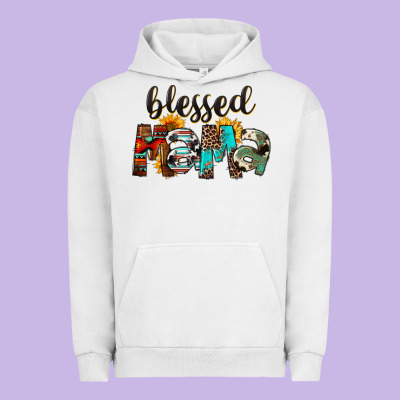 Blessed Mama Urban Hoodie Designed By Fadigitalartstudio