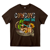 Chocolate Brown cowboys don't die Heavy Core Tee - AdoDesignShop