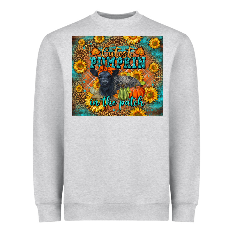 Fall Cutest Pumpkin In The Patch Cute Cow Tumbler Heavyweight Sweatshirt by LillyAllenDesigns | Teevron