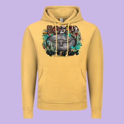 Rodeo Kind Of Girl Vintage Hoodie Designed By Maliassmallbusiness
