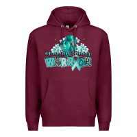 Burgundy ovarian cancer warrior Premium Hoodie - CowGirlArtShop