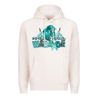Pale Pink ovarian cancer warrior Premium Hoodie - CowGirlArtShop
