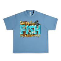 Pebble Blue born to fish forced to work Urban Heavy Tee - NancyCooperArtShop