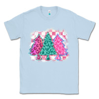 Dusty Blue christmas leopard trees Classic Tee - MaliasSmallBusiness